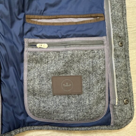 PETER MILLAR Men's Medium Delta Donegal Tweed Shetland Wool Quilted Vest Lined - Picture 6 of 11